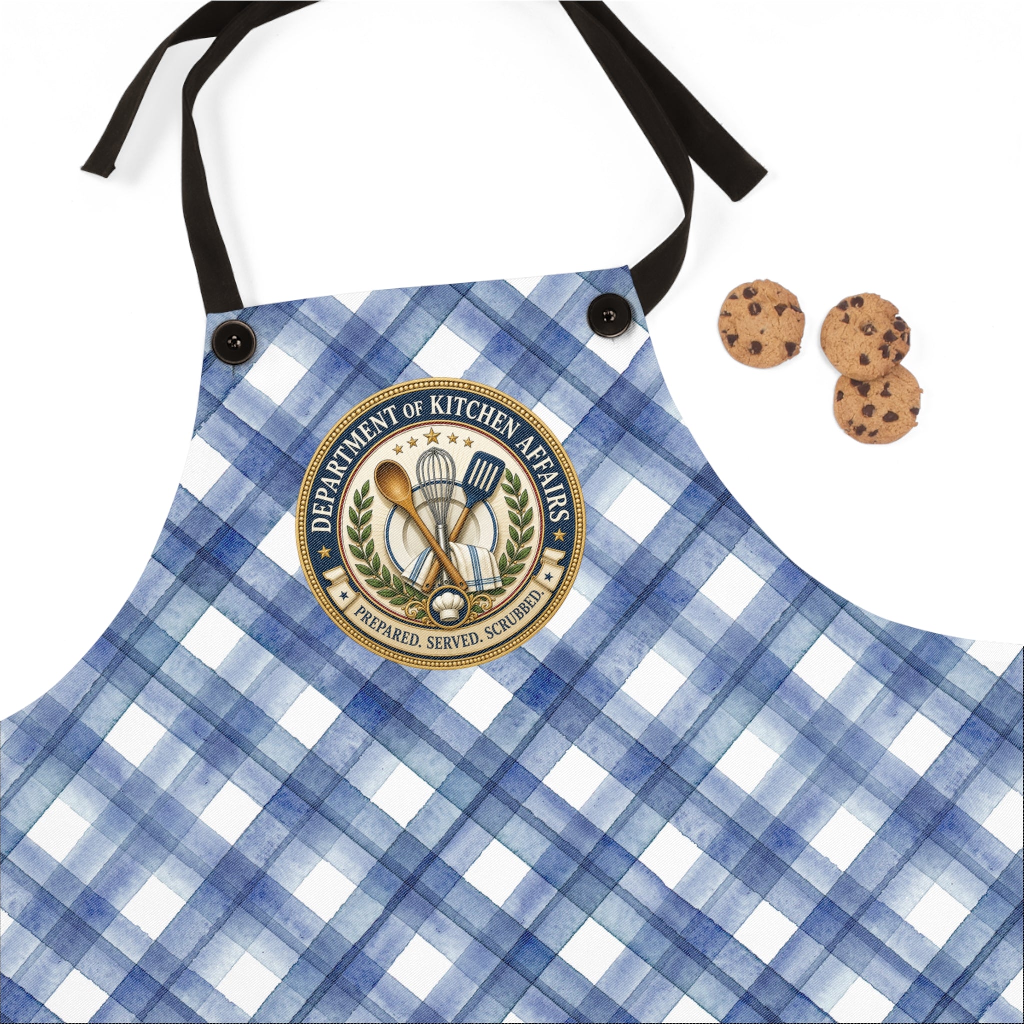 Department of Kitchen Affairs Blue Plaid Apron