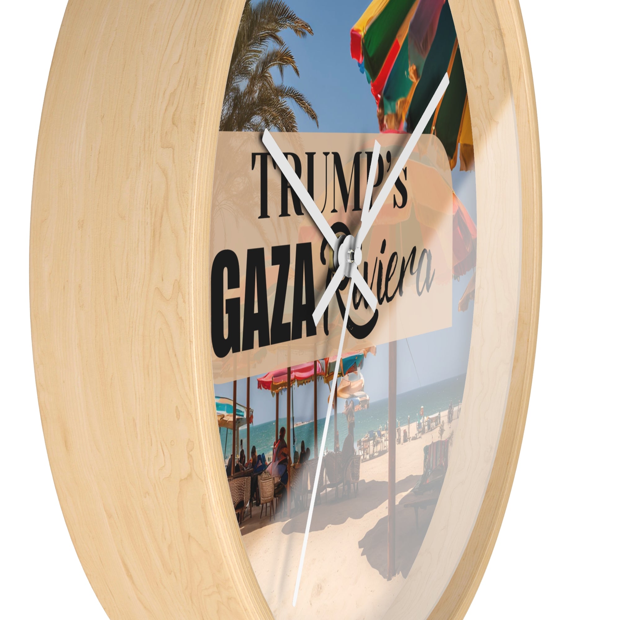 Trump's Gaza Riviera Beach Wall Clock