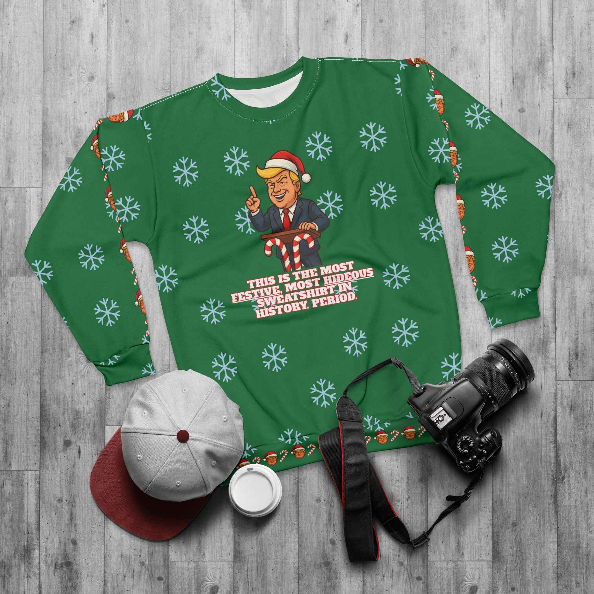 Most Hideous Christmas Sweatshirt – Bombastic Politician Ugly Sweater Parody