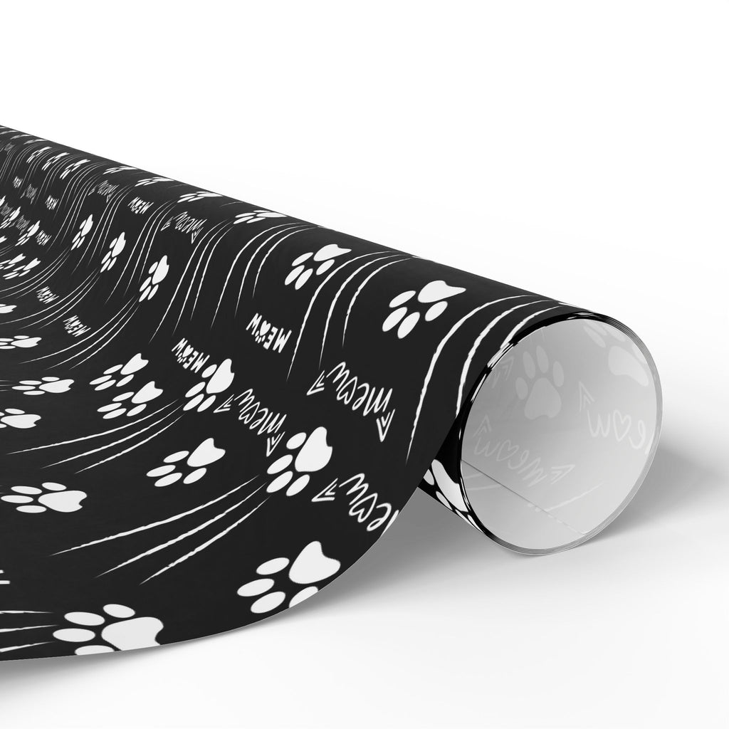 Cat Paw Scratch Gift Wrap – Black & White