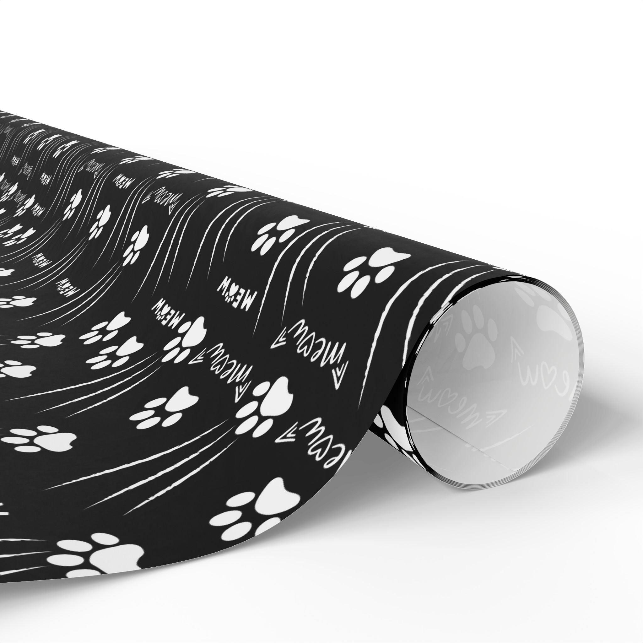 Cat Paw Scratch Gift Wrap – Black & White