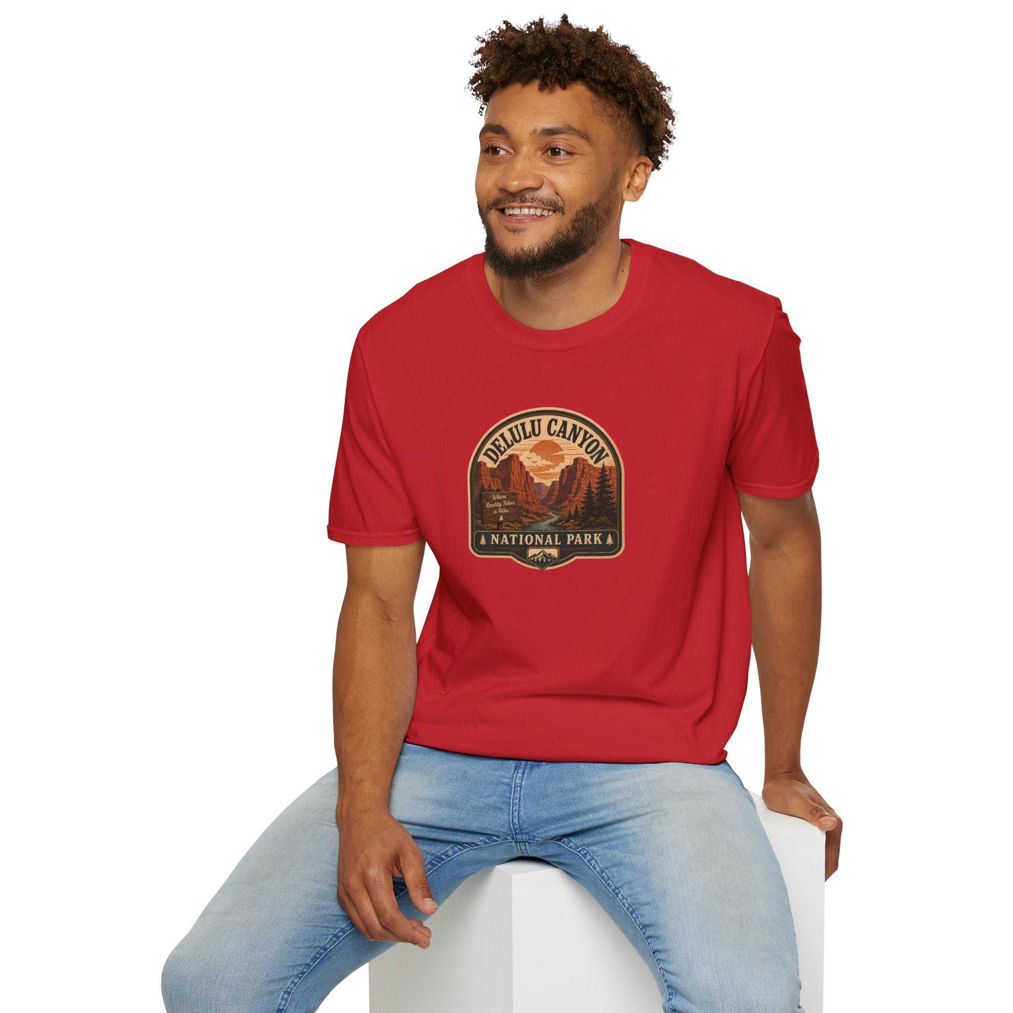 Delulu Canyon National Park Unisex T-Shirt | Funny Retro National Park Parody Tee
