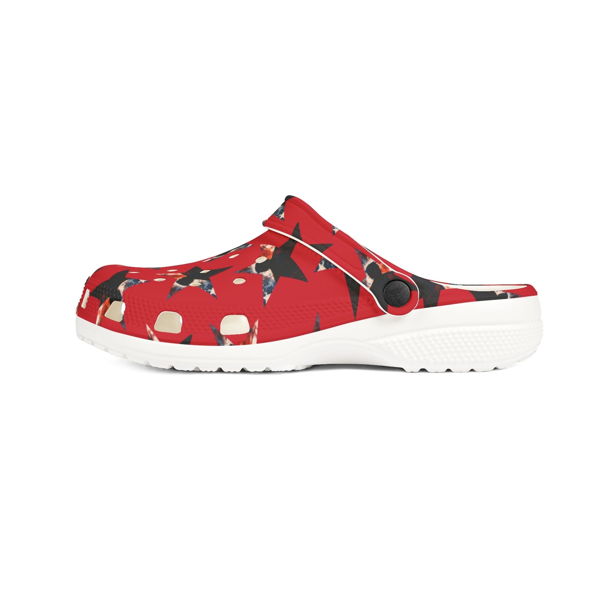 Red Presidential Silhouette Star EVA Clogs – Lightweight Statement Slip-Ons