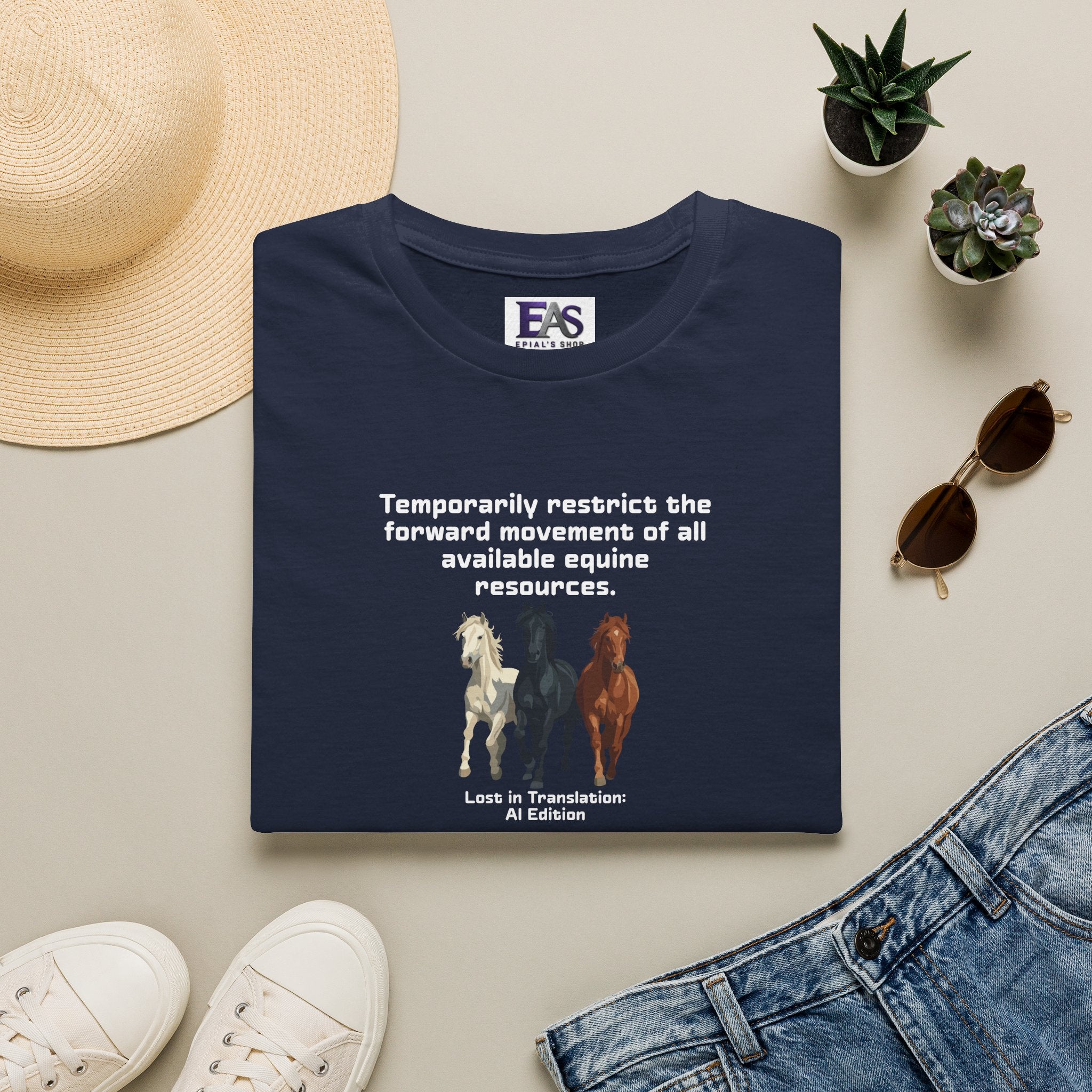 AI Translation: Hold Your Horses Unisex T-Shirt
