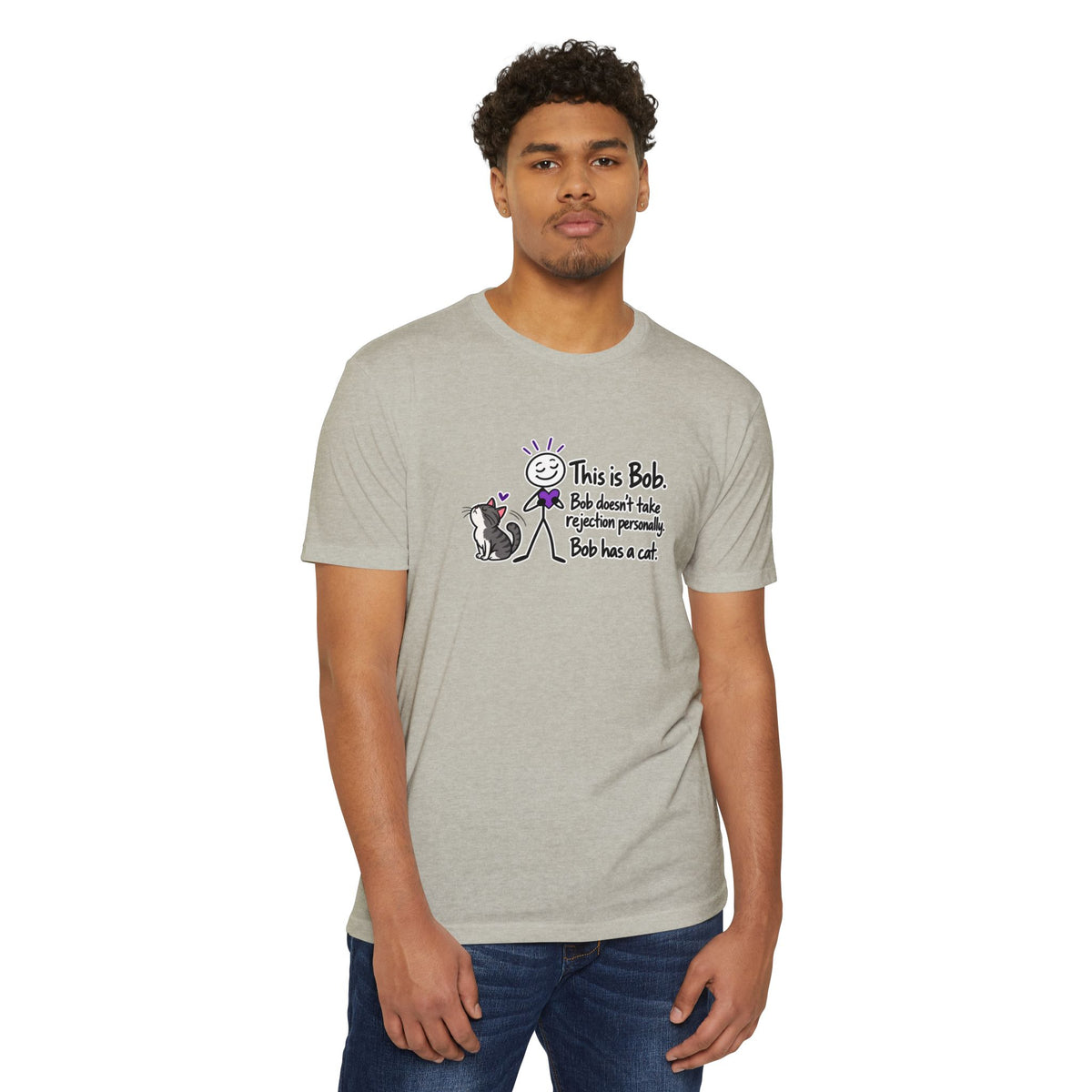 This Is Bob. Bob Has a Cat. Funny Cat Lover T-Shirt | Cat Humor Tee