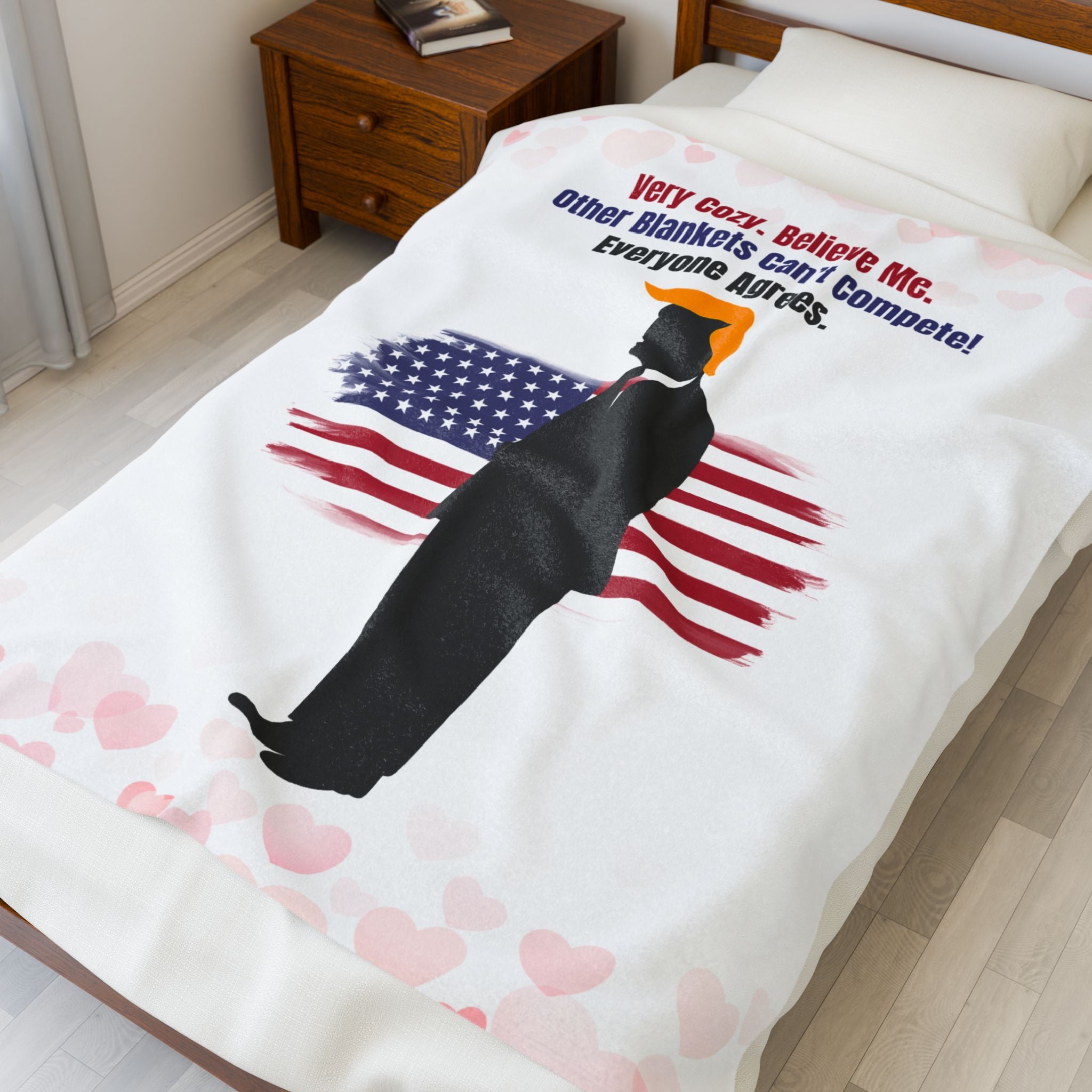 Very Cozy. Believe Me. Political Parody Velveteen Blanket