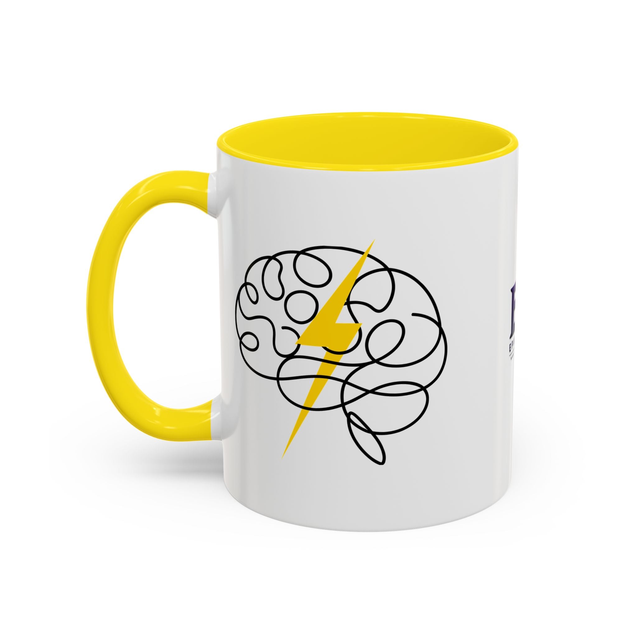 Brain Lightning Bolt Accent Coffee Mug