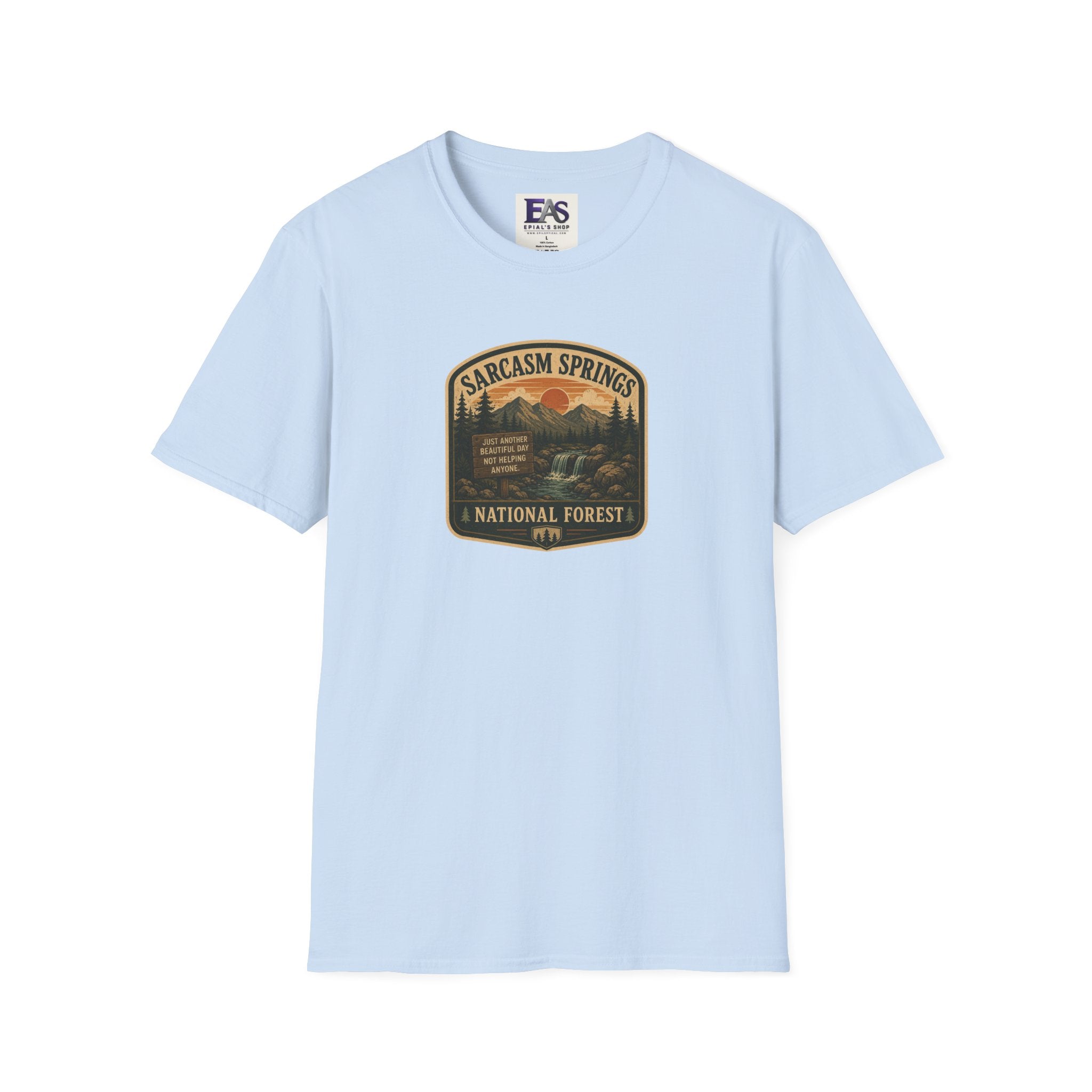 Sarcasm Springs National Forest Unisex T-Shirt | Funny Retro Outdoors Graphic Tee
