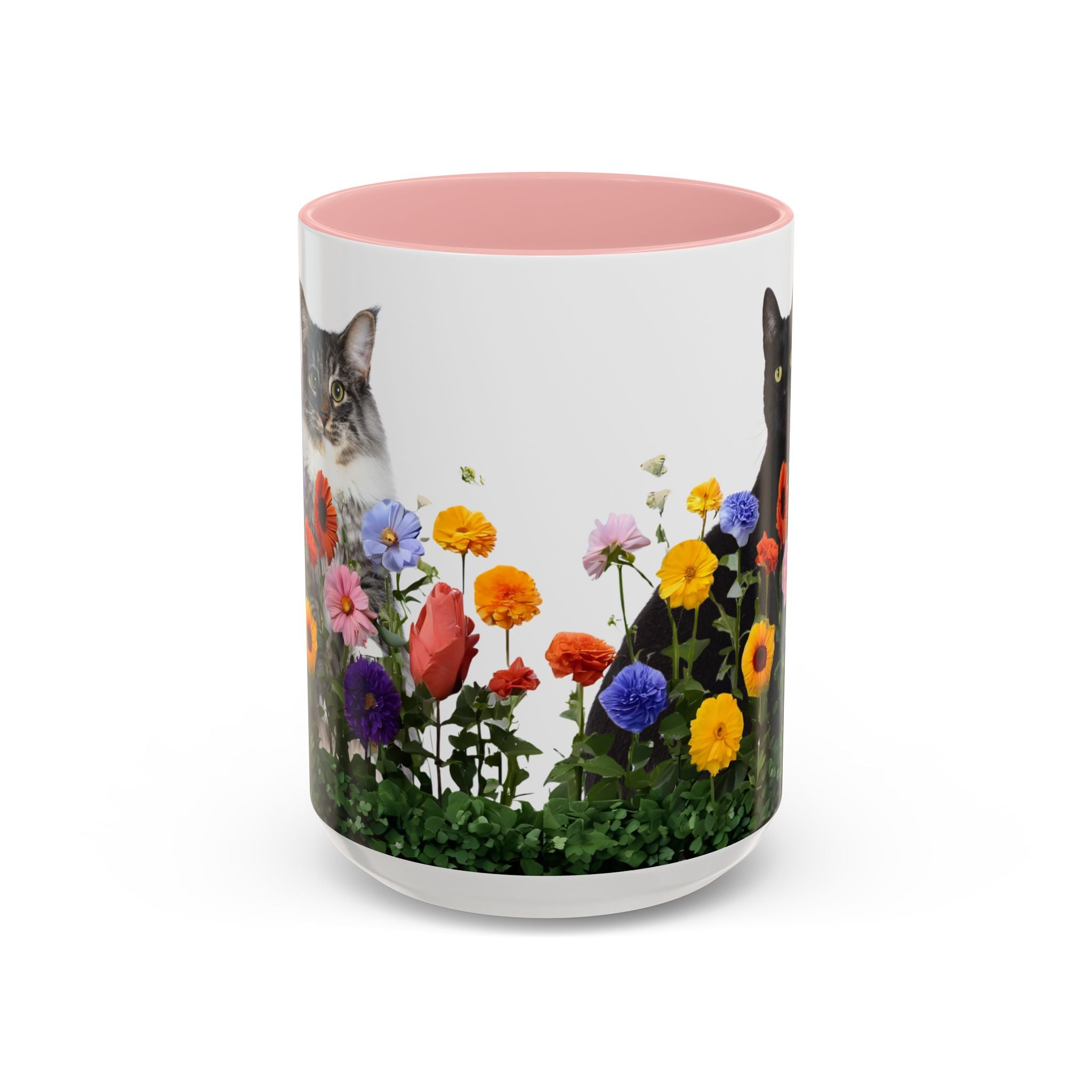 Floral Cats Coffee Mug - 11 oz/15 oz