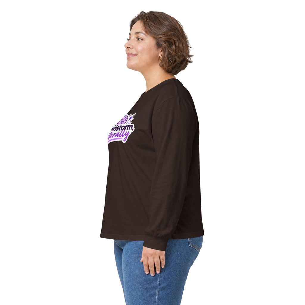 Brainstorm, Literally Epilepsy Awareness Long Sleeve Shirt | Purple Brain Epilepsy Tee