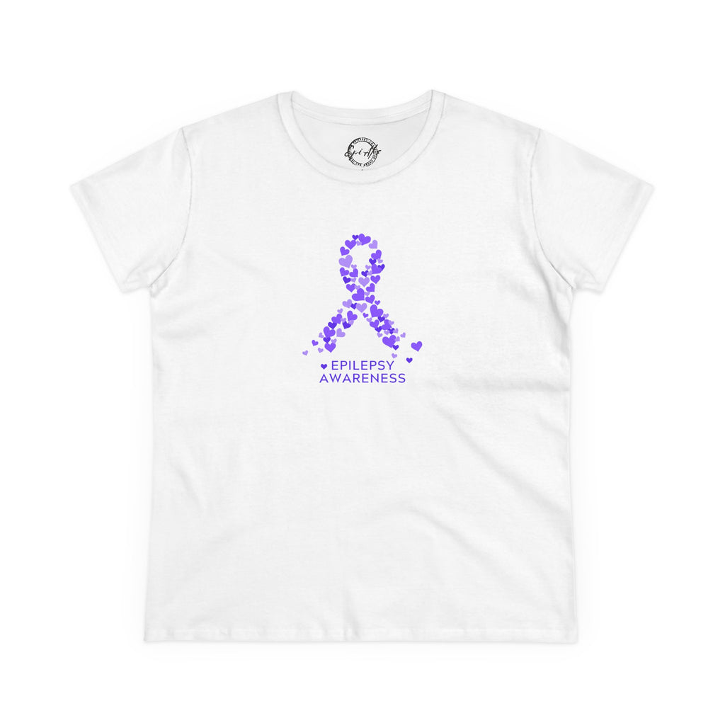 Women's Epilepsy Awareness Tee, Purple Ribbon Shirt