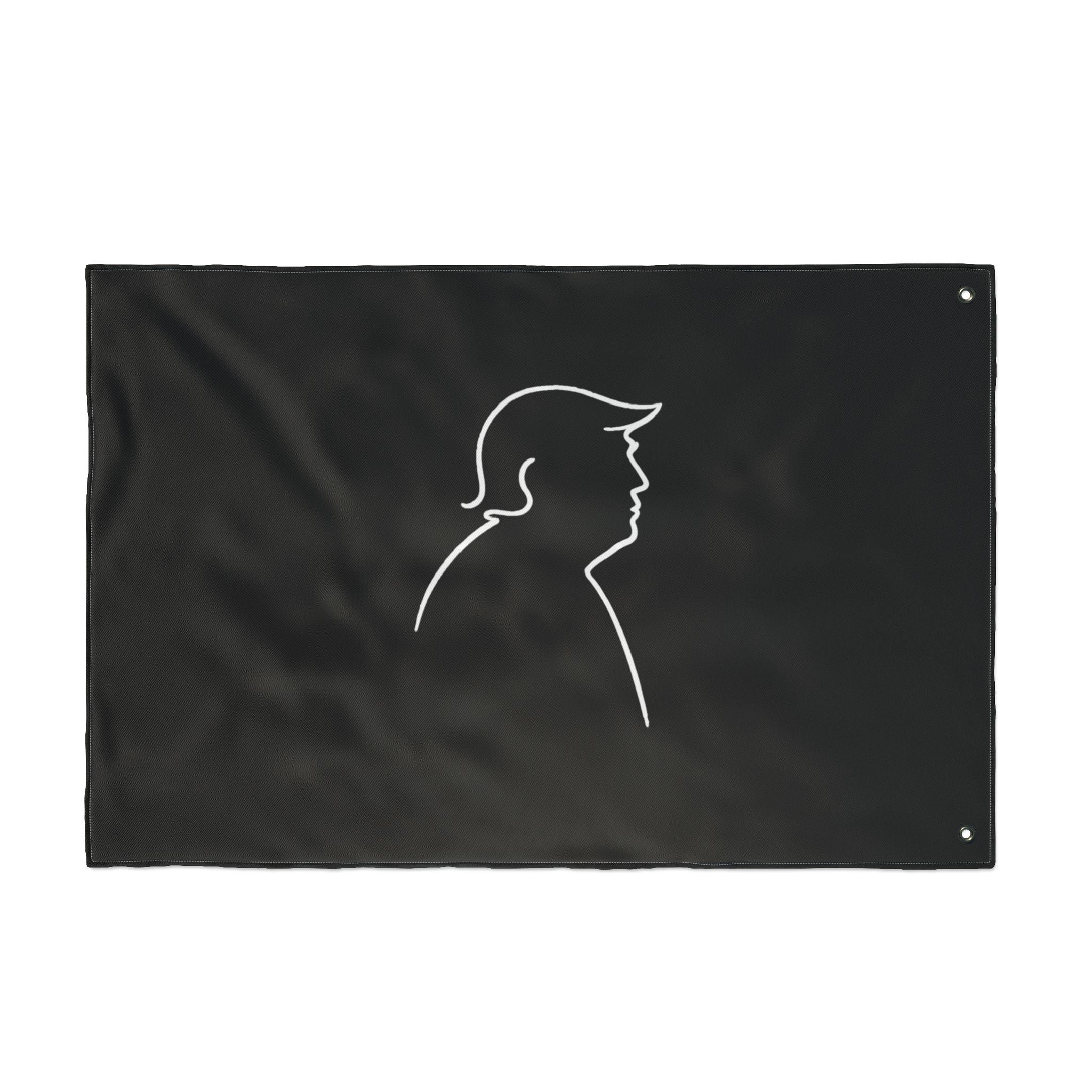Minimalist Line Portrait Flag – Modern Political Parody Design