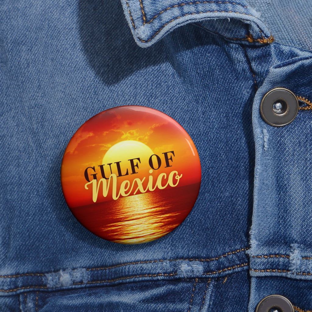 Gulf of Mexico Sunset Pin Buttons Printify