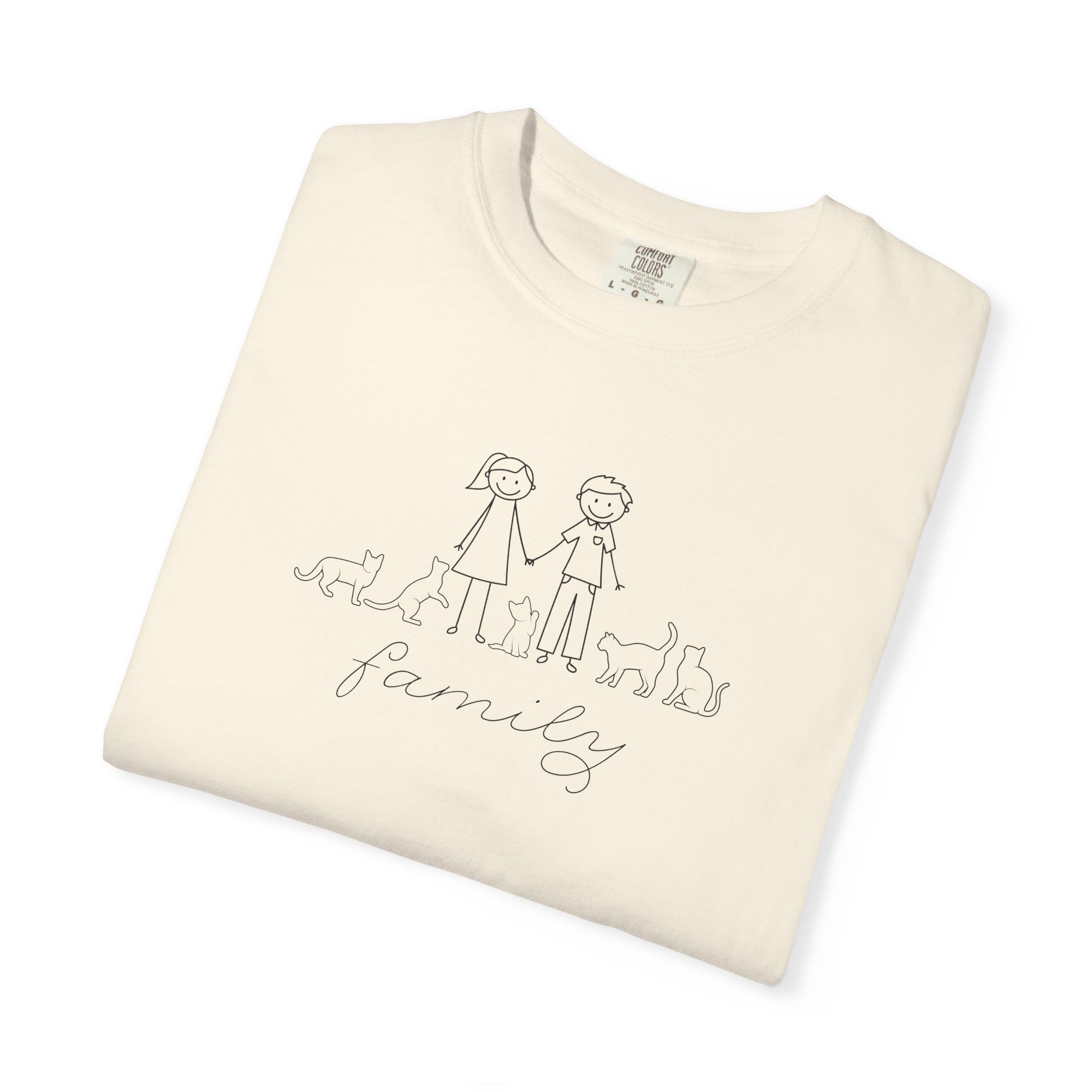 Cat Family Bond Unisex Garment-Dyed T-shirt