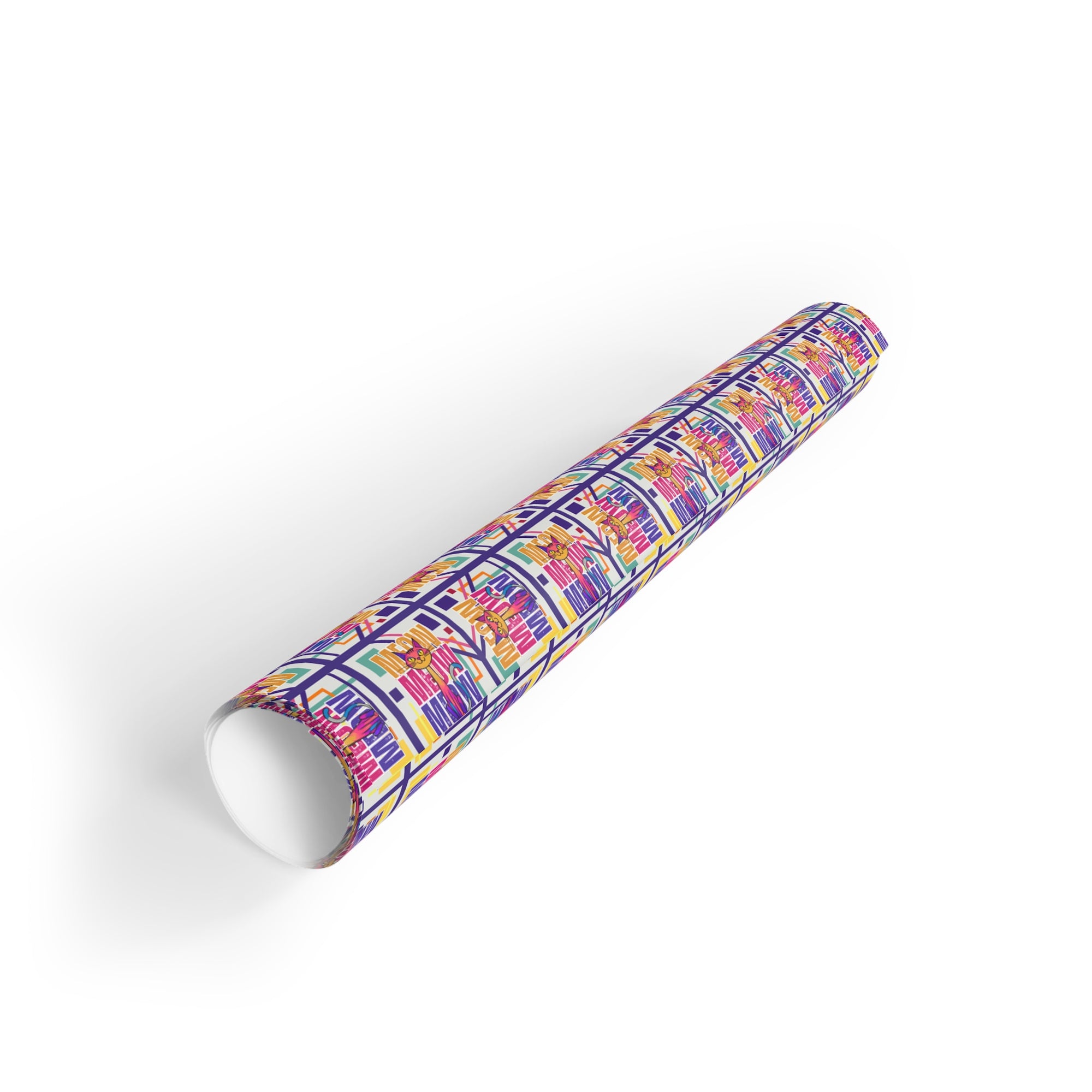 Vibrant Meow Meow Meow Gift Wrapping Paper Roll