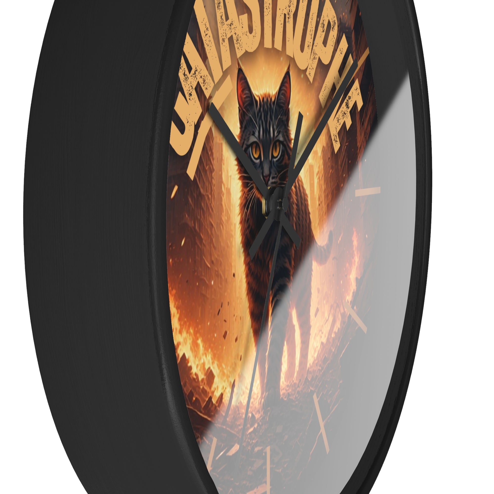 Catastrophe Cat Wall Clock, Unique Home Decor