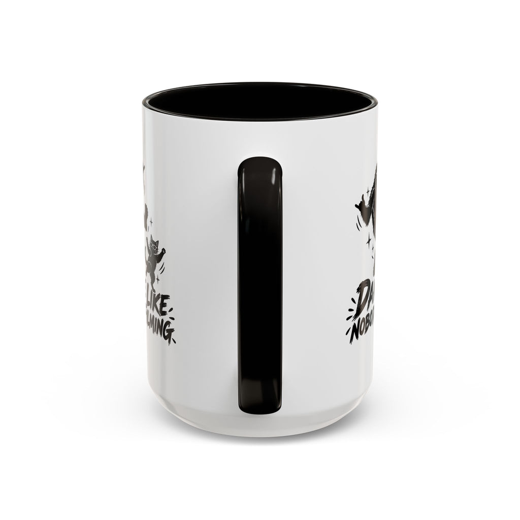 Dance Like Nobody's Filming | Funny Bigfoot & Cat Coffee Mug (11oz/15oz)