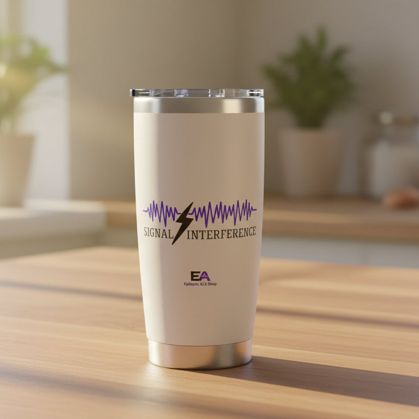 Signal Interference 20oz Stainless Steel Tumbler – Epilepsy Awareness Travel Cup