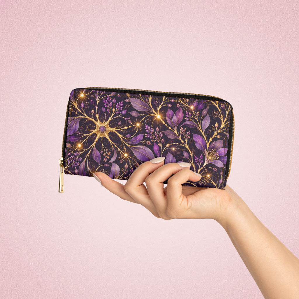 Beautifully Misfired | Purple Neuron Garden Zip-Around Wallet | Epilepsy Awareness