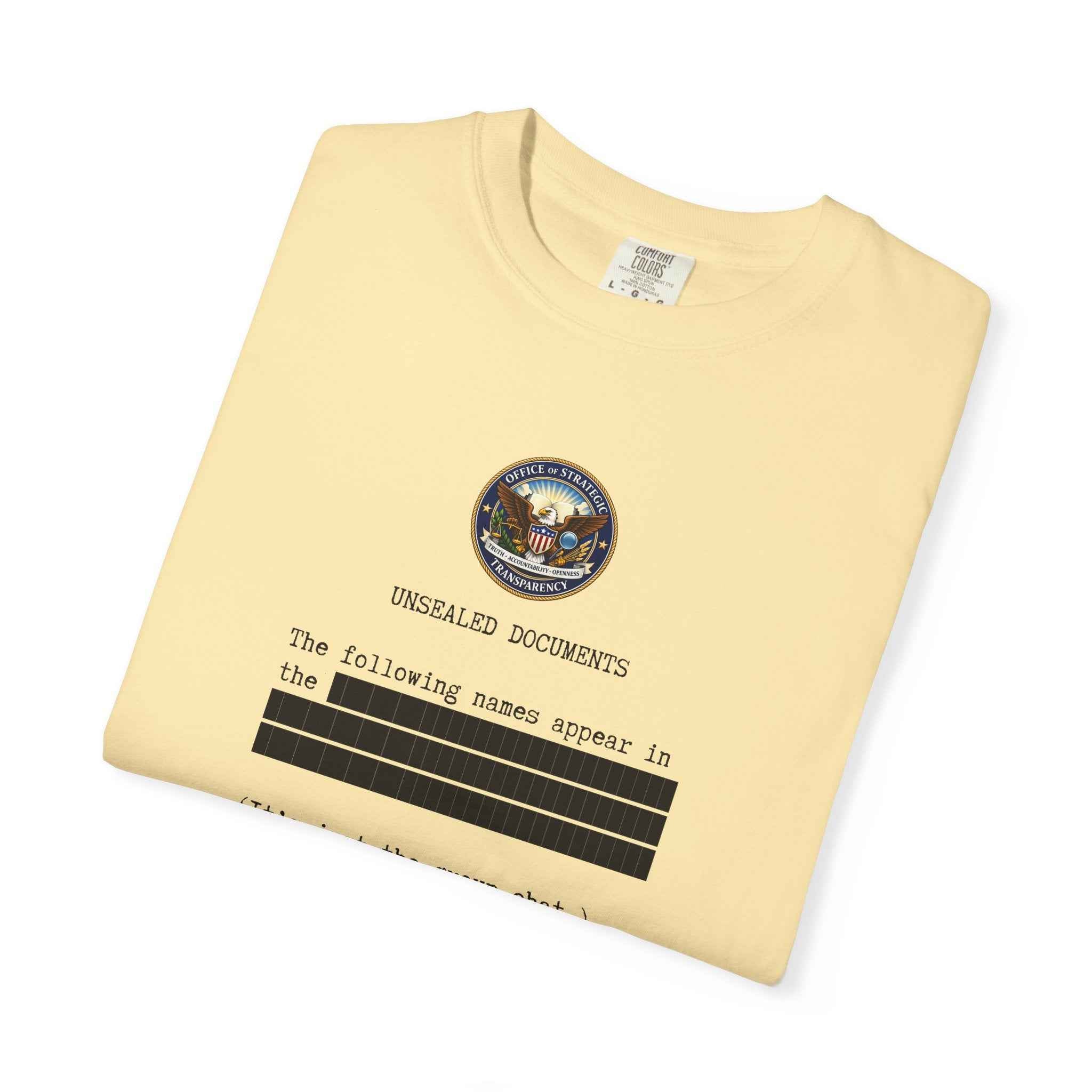 Unsealed Documents Unisex T-Shirt – Redacted Group Chat Political Satire Tee