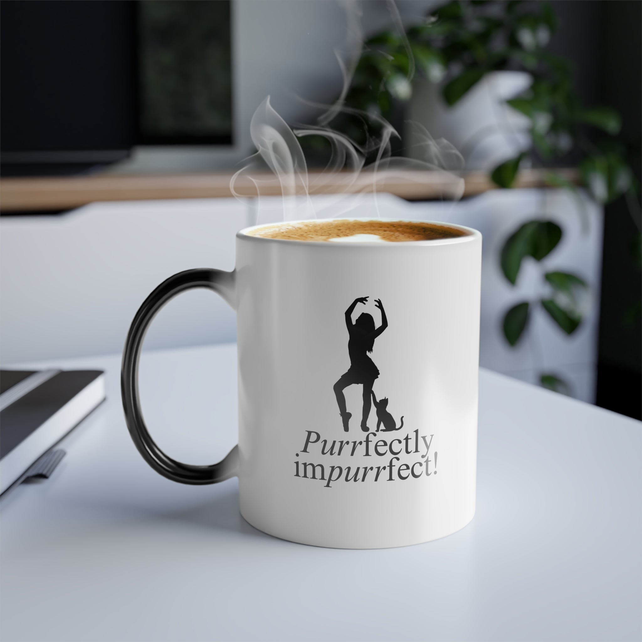Photo depicting the ​Purrfectly Impurrfect Color Morphing Mug, 11oz from EpiAl's Shop.