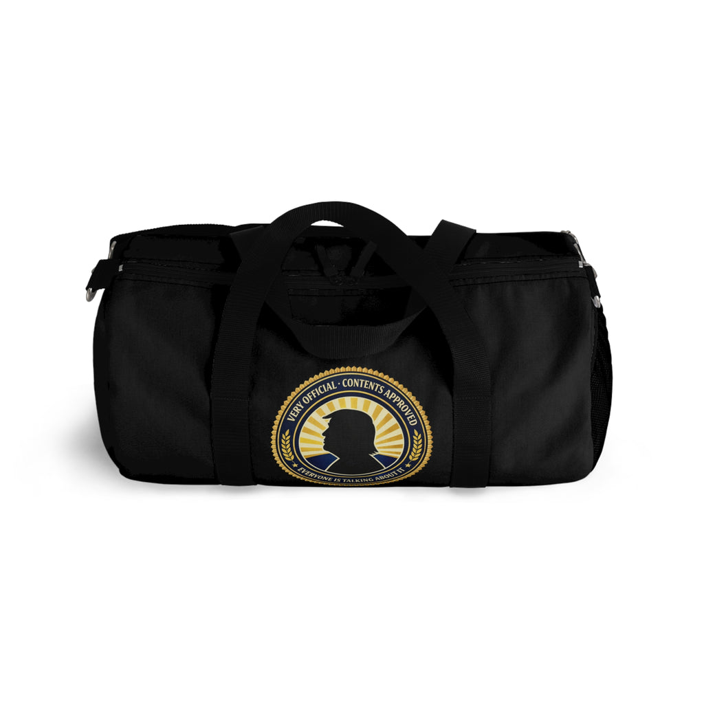 Very Official Contents Approved Duffel Bag | Political Parody Travel Bag