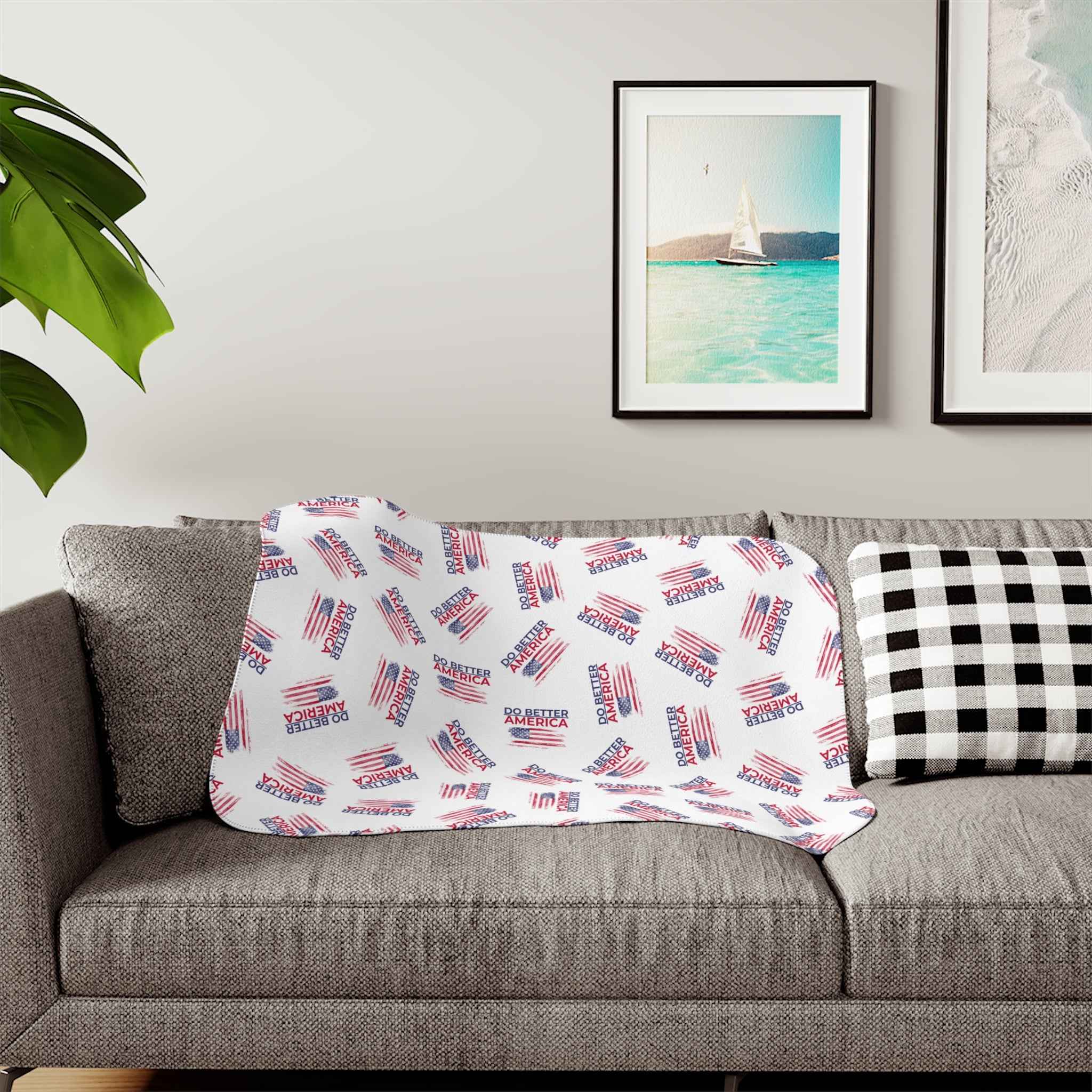 Do Better America Sherpa Blanket – Patriotic Cozy Throw