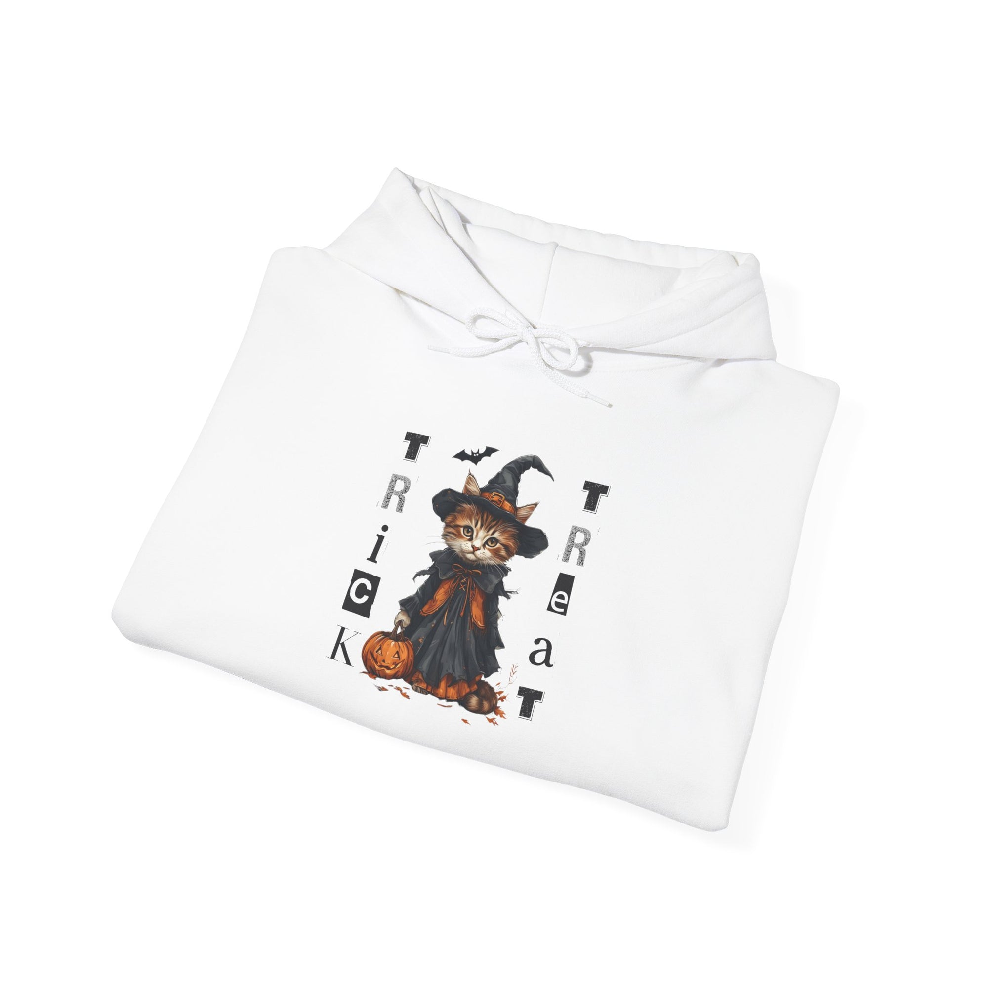 Cozy Halloween Witchy Cat Hoodie