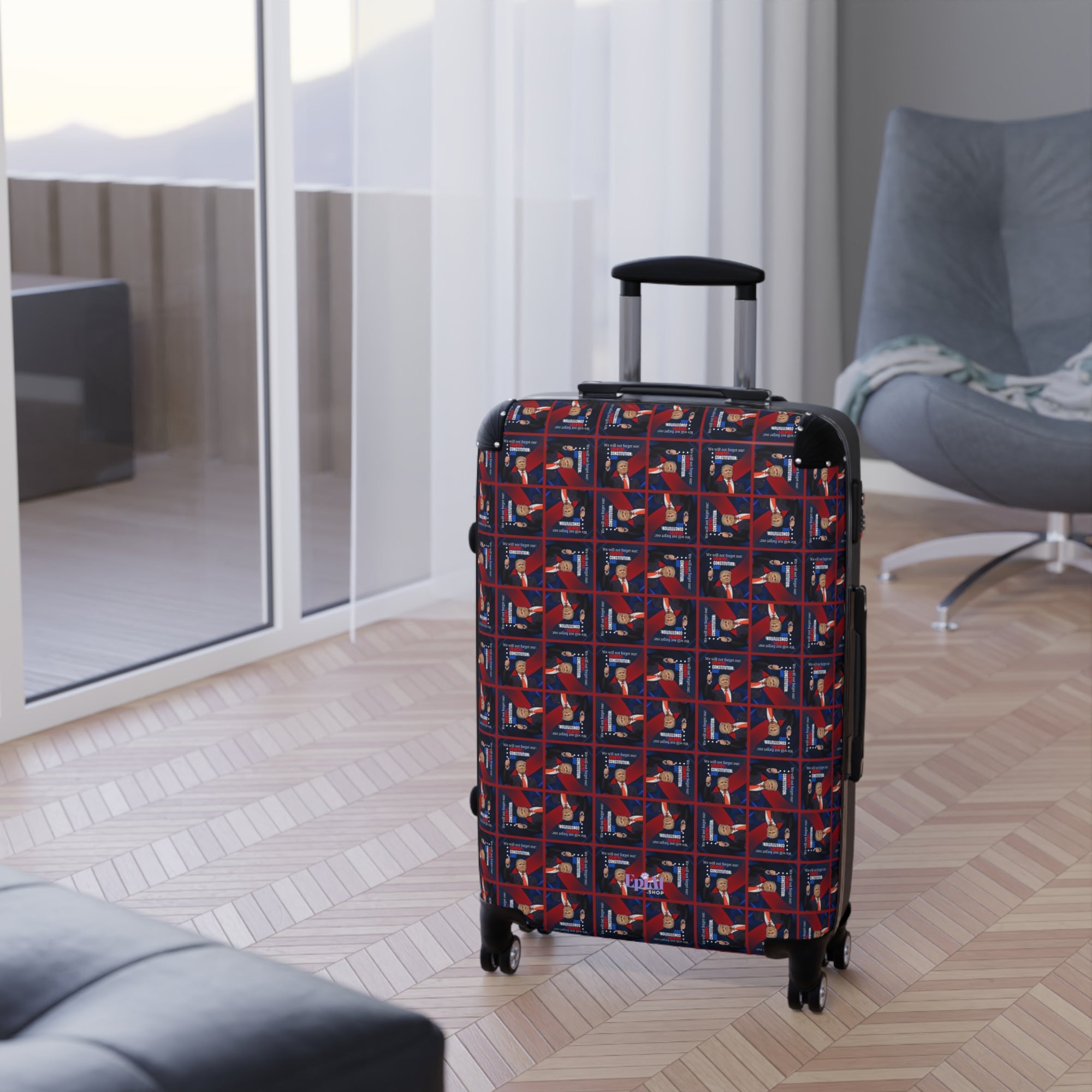 Trump Country Constitution God Patterned Suitcase