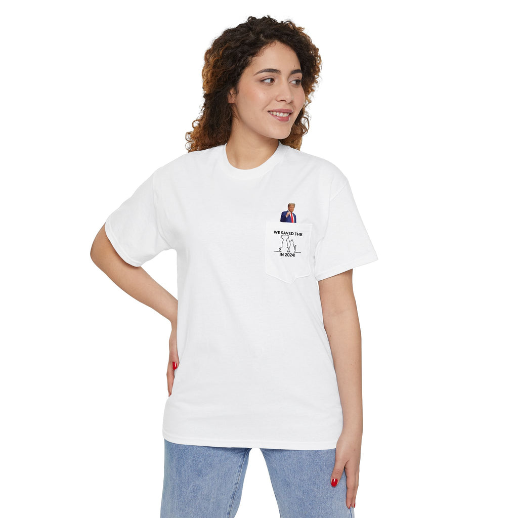 Trump - Saved the Cats & Dogs Unisex Heavy Cotton Pocket Tee