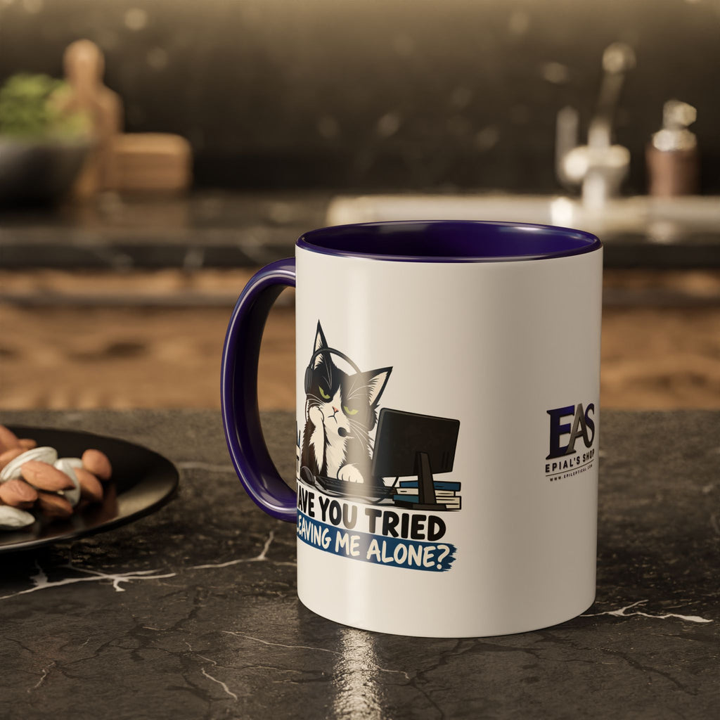 Have You Tried Leaving Me Alone? IT Cat Mug | Funny Office & Tech Support Coffee Mug