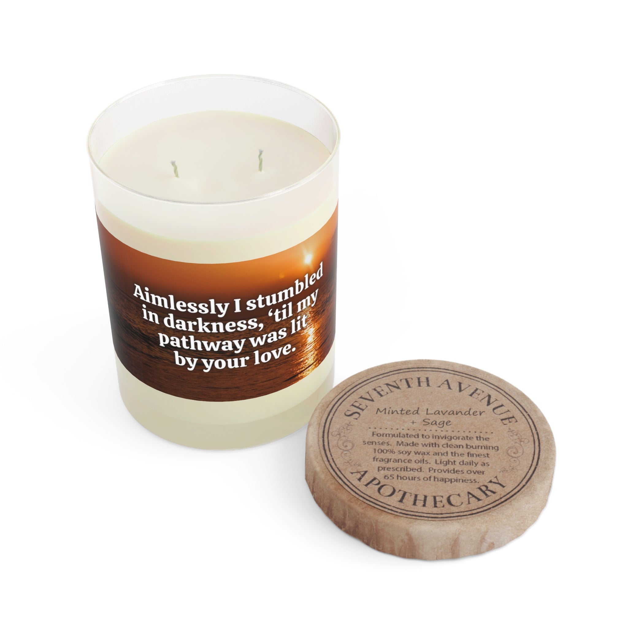 Photo depicting the ​Aimlessly Scented Candle - Full Glass, 11oz from EpiAl's Shop.