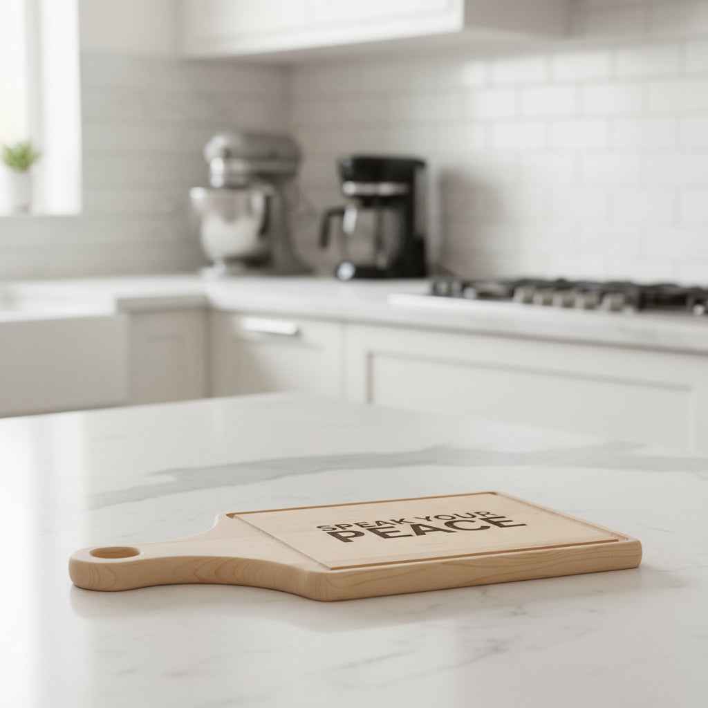 Engraved "Speak Your Peace" Wooden Cutting Board