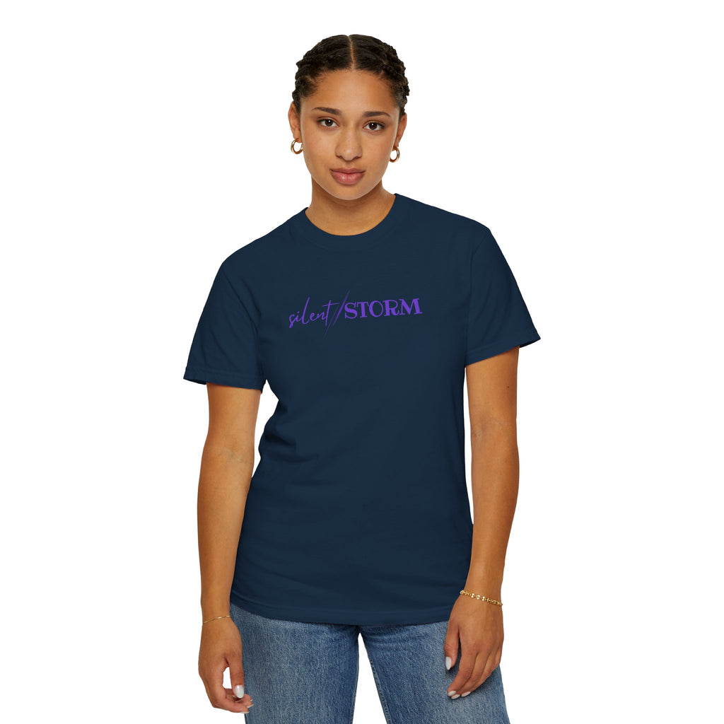 Silent Storm Unisex T-Shirt – Epilepsy Awareness Purple Statement Tee