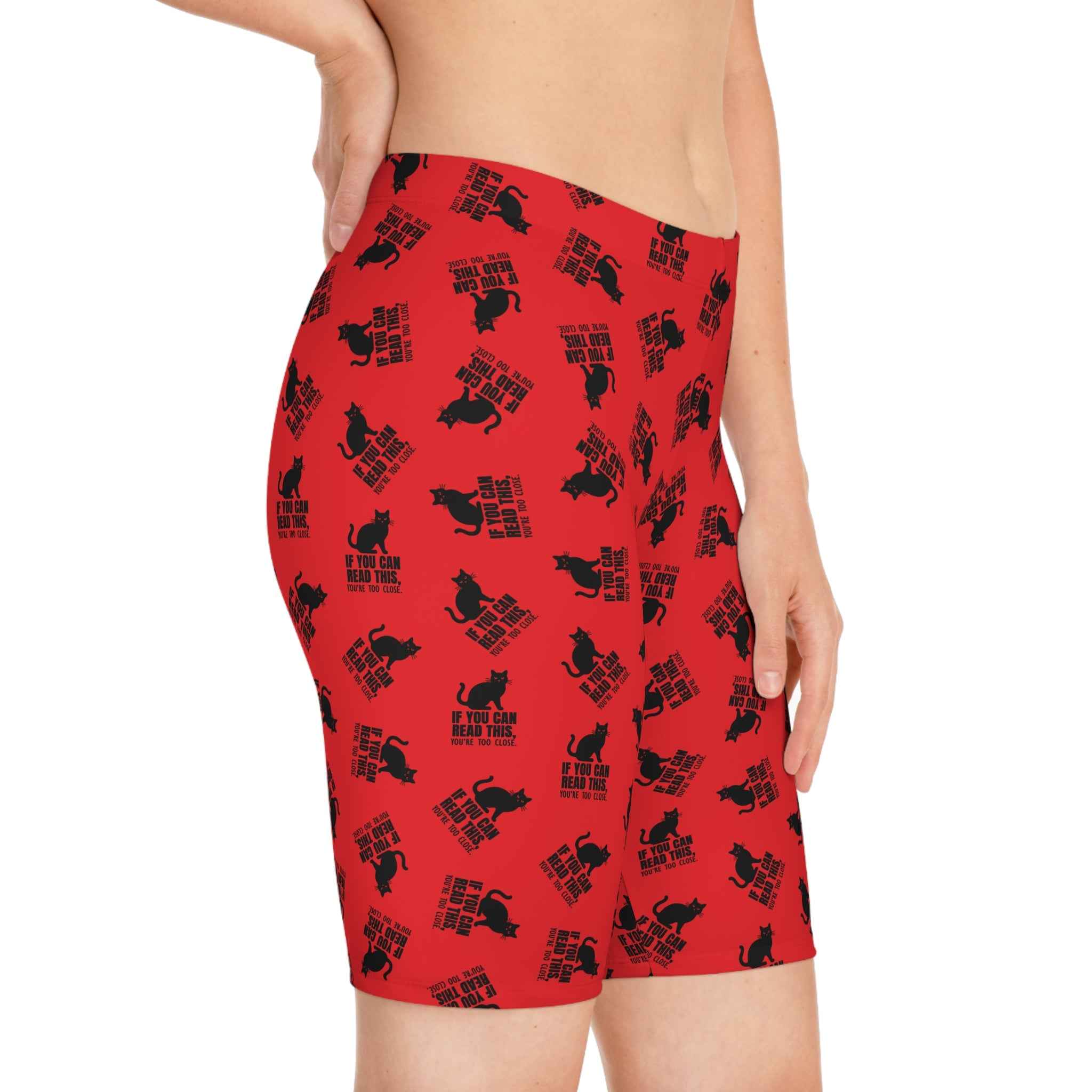 “If You Can Read This” Cat Cycling Shorts – Funny Cat Lover Bike Shorts