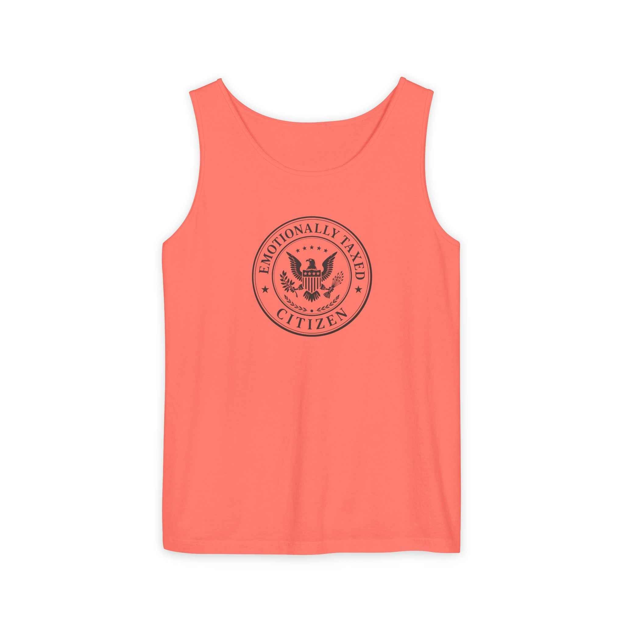 Emotionally Taxed Citizen Garment-Dyed Tank Top | Vintage Parody Cotton Tank