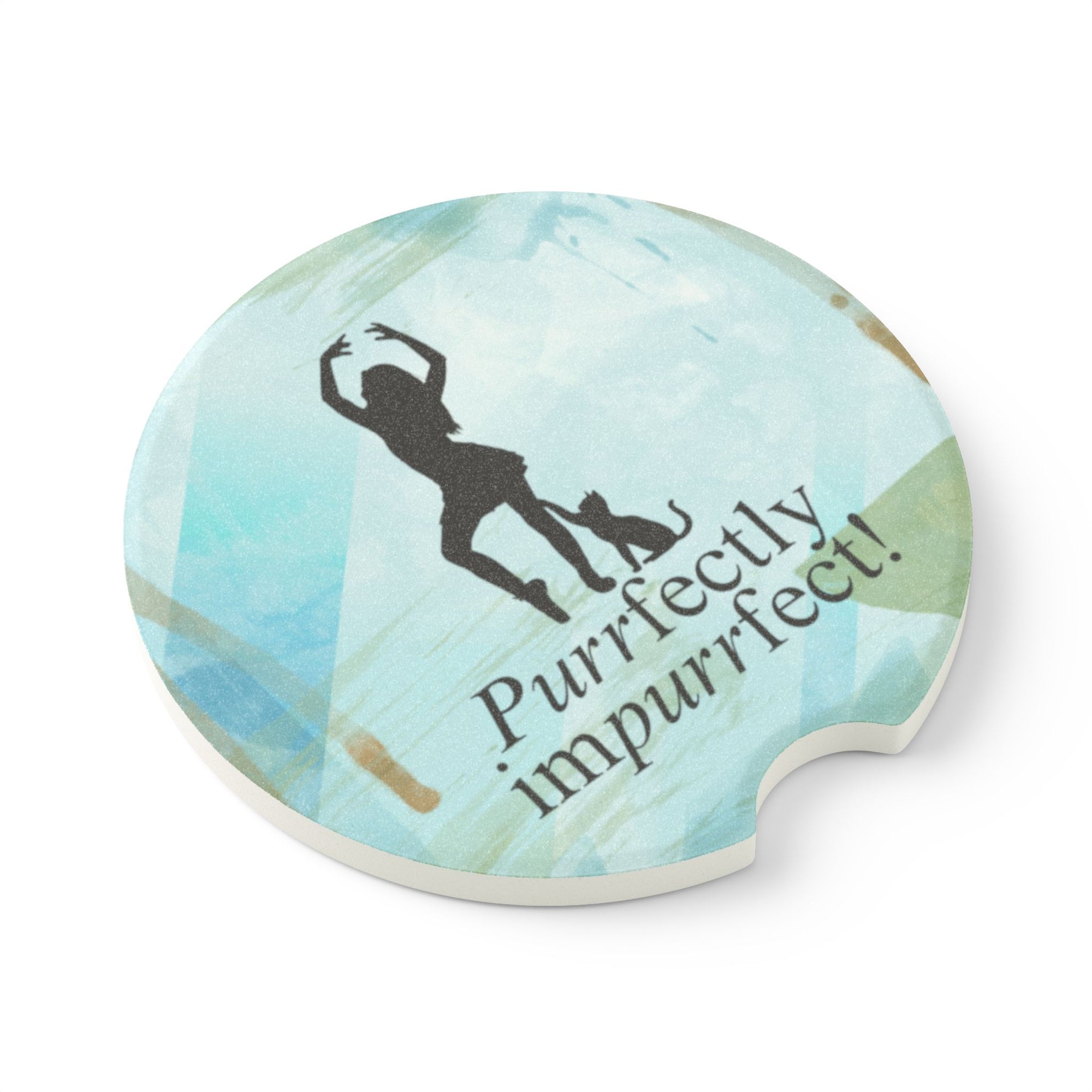 Purrfectly Impurrfect Soapstone Car Coaster