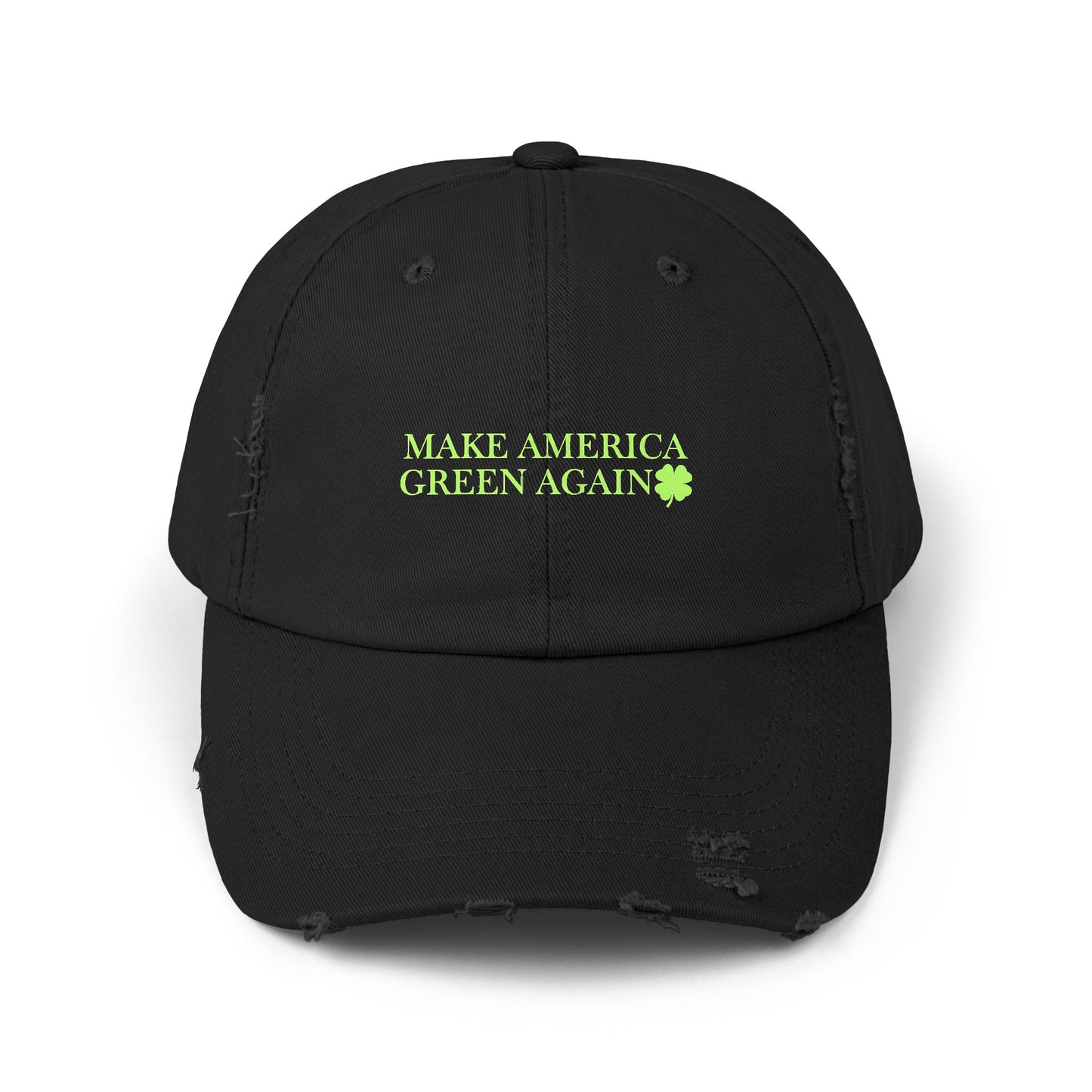 Make America Green Again Distressed Cap - Unisex Eco-Friendly Hat
