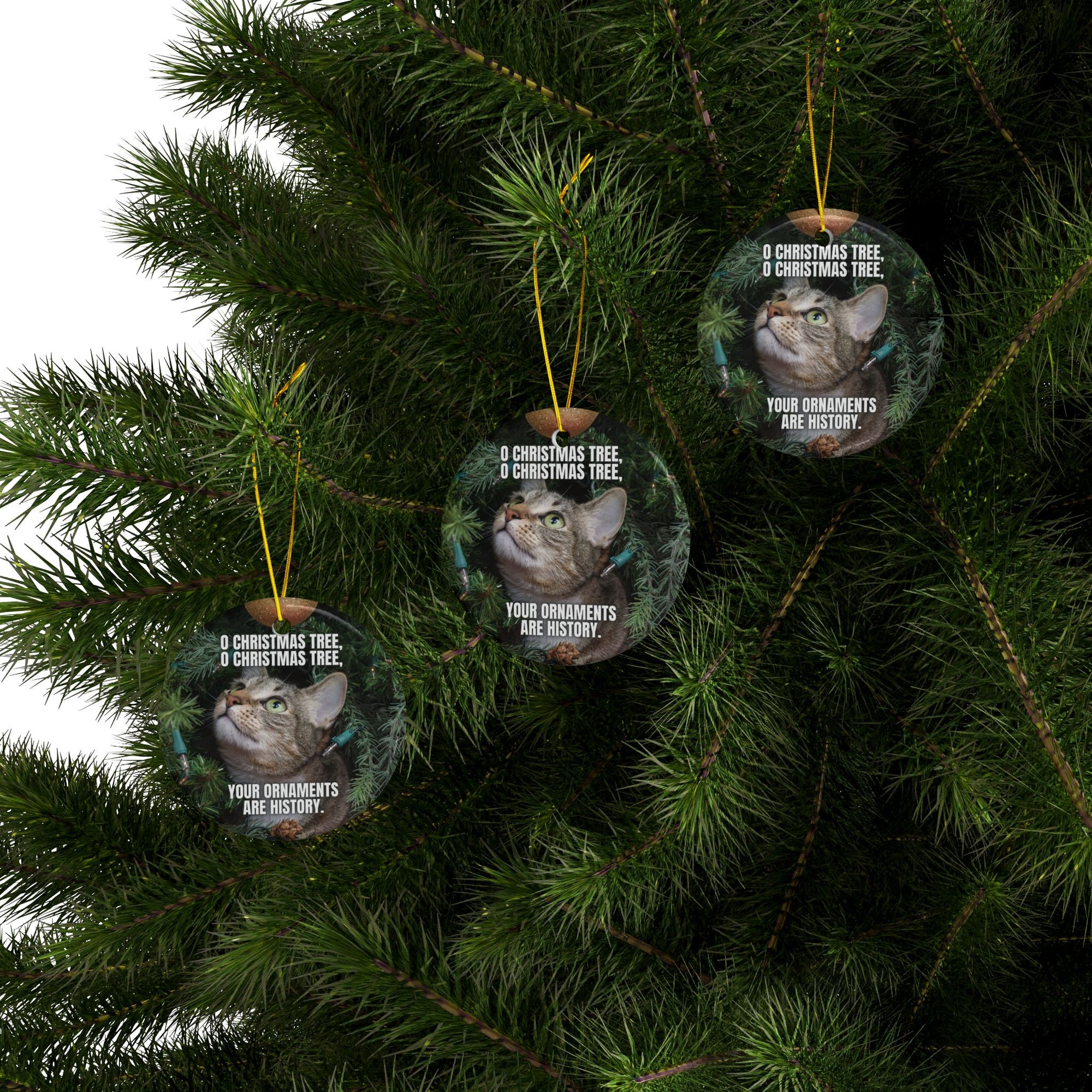 O Christmas Tree Ceramic Ornaments, 2-Side Print