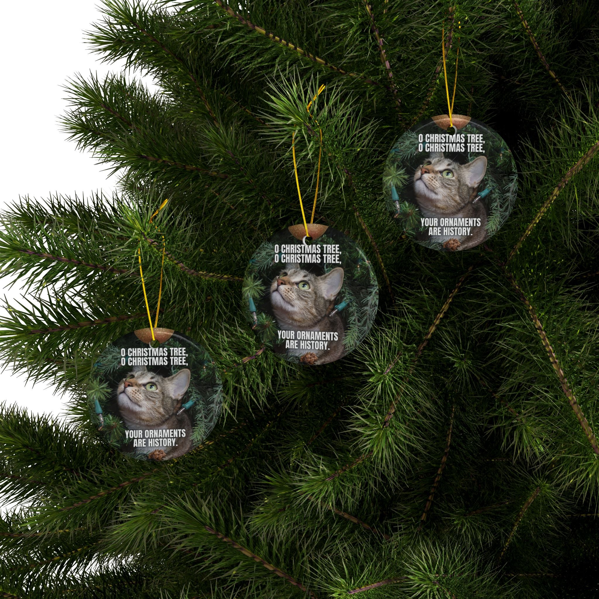 Photo depicting the ​O Christmas Tree Ceramic Ornaments, 2-Side Print from EpiAl's Shop.