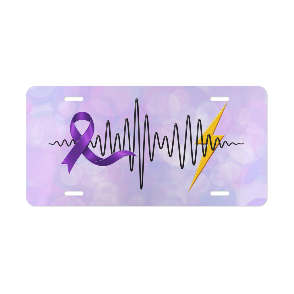 Epilepsy Awareness Purple Ribbon License Plate