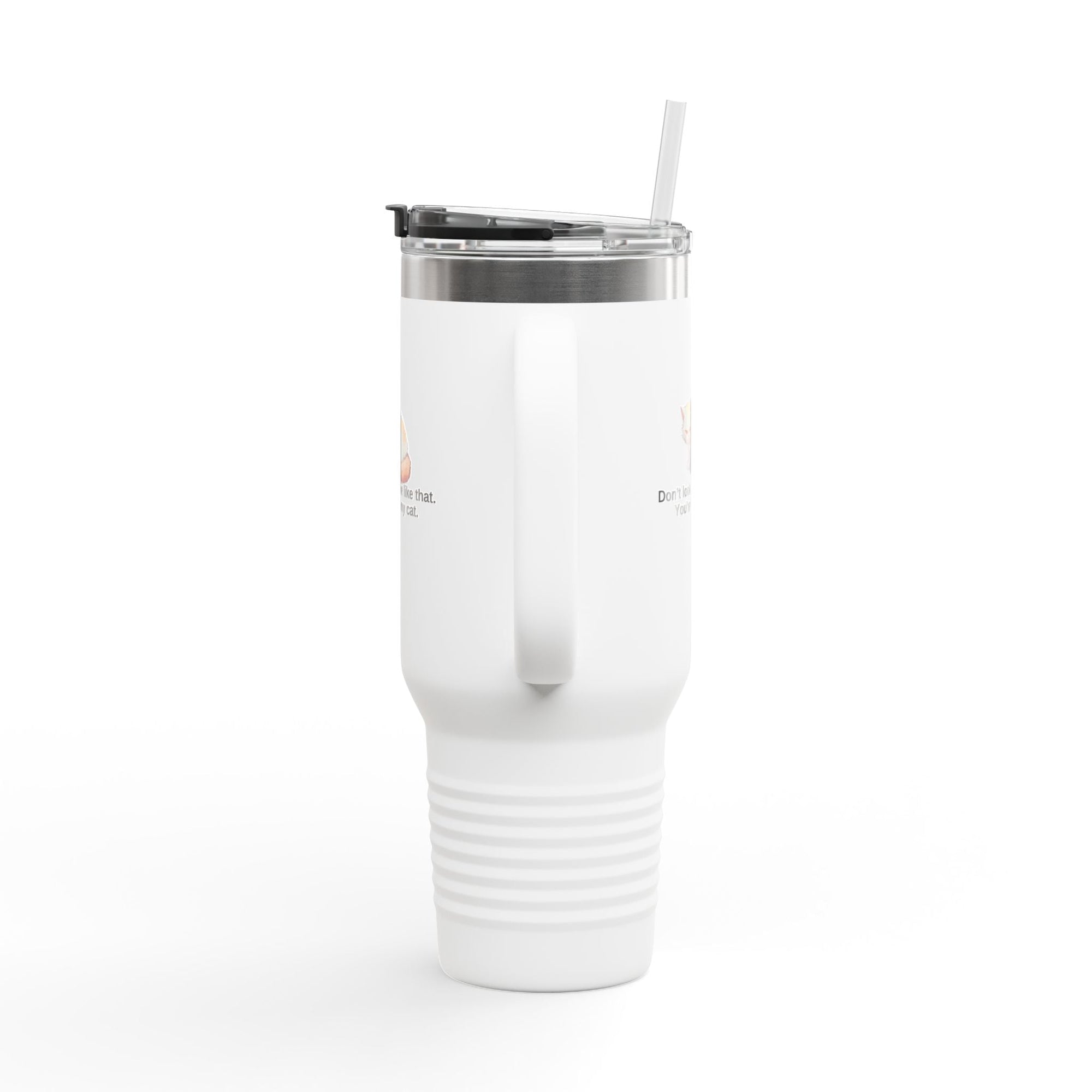 Funny Insulated Travel Mug - 40oz Cat Humor Printify