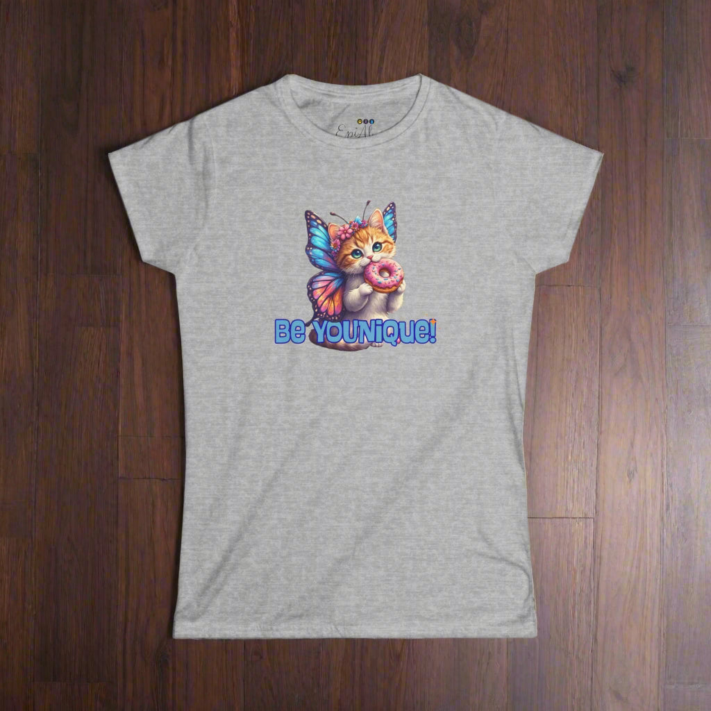 Whimsical Cat Tee: Be You-Nique, Fun Gift for Cat Lovers