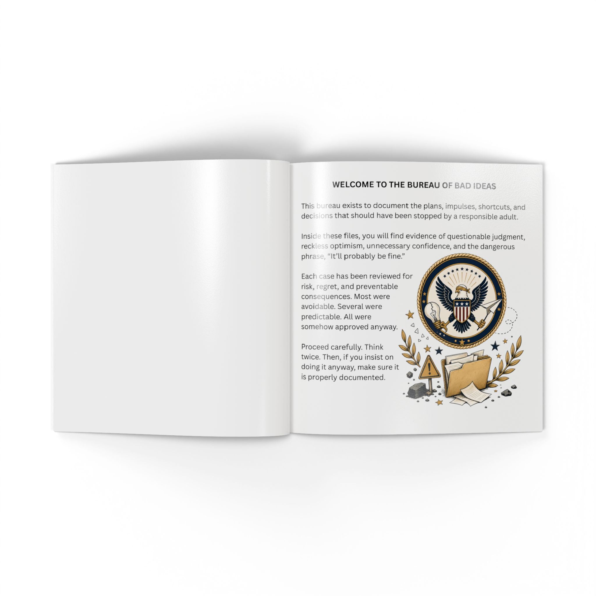 Bureau of Bad Ideas: Funny Faux-Government Softcover Book