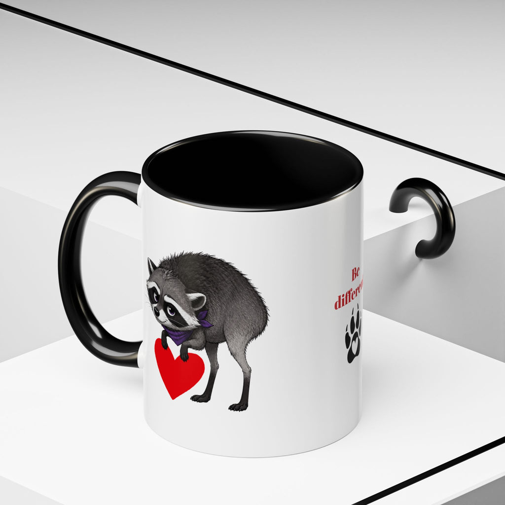 Jimothy “Be Different” Raccoon Mug