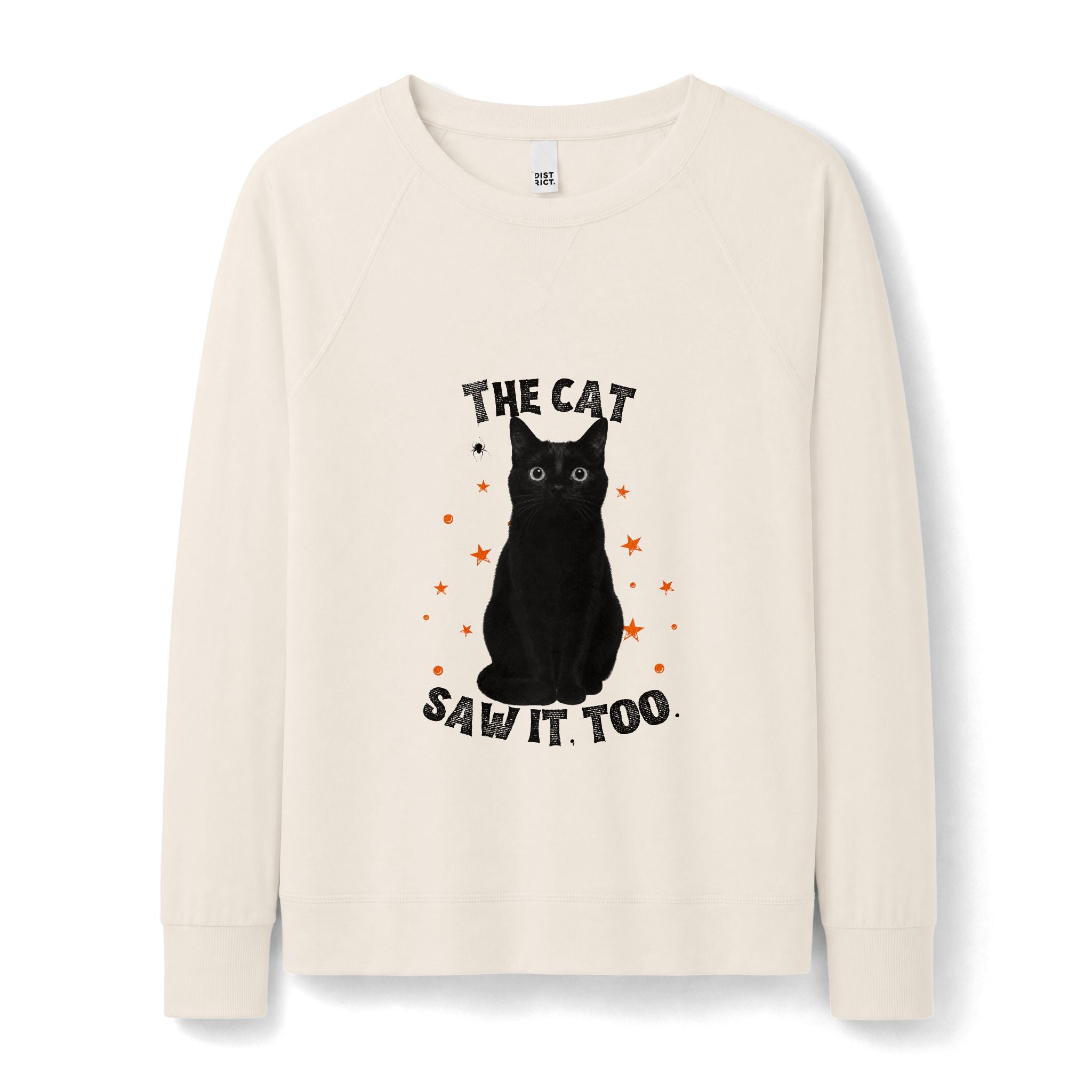 The Cat Saw It, Too Halloween Black Cat Lightweight Sweatshirt