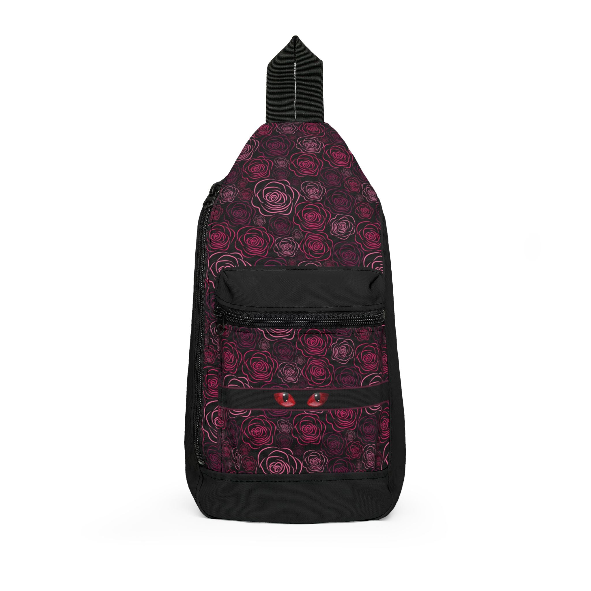 Peeking Cat Eyes Gothic Rose Sling Bag