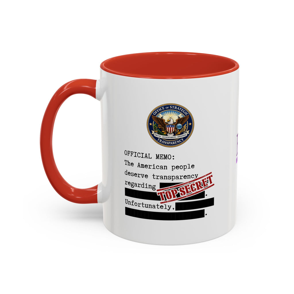 Official Memo Top Secret Coffee Mug – Political Satire Two-Tone Mug