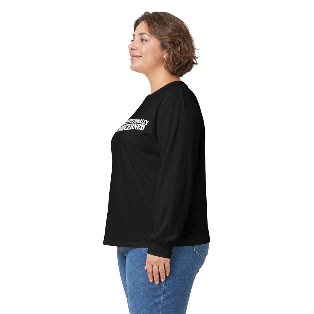 Constitutionally Concerned Bald Eagle Long Sleeve T-Shirt | Patriotic Humor