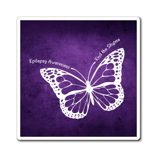 Epilepsy Awareness Butterfly Magnet - End the Stigma